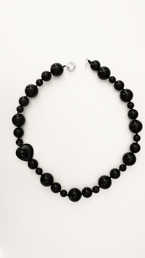 Heartbeat Onyx Beaded Necklace